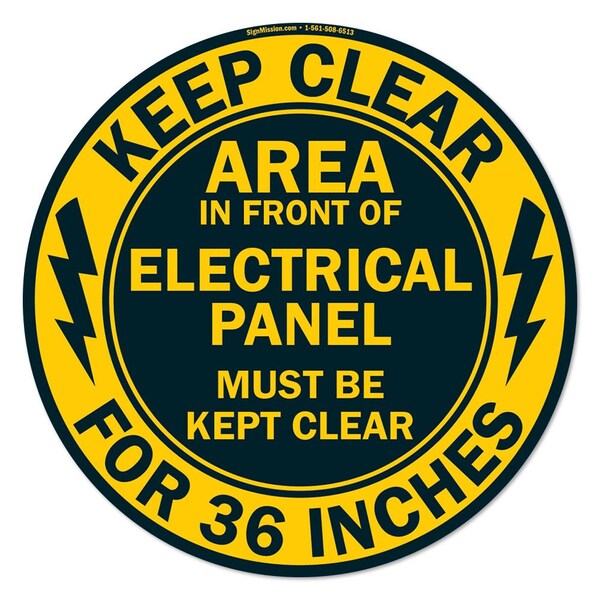 Signmission Keep Clear For 36 Inches 16in Non-Slip Floor Marker, 6PK, 16 in L, 16 in H, FD-2-C-16-6PK-99922 FD-2-C-16-6PK-99922 - main